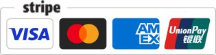 Stripe · Visa · Mastercard · American Express · UnionPay